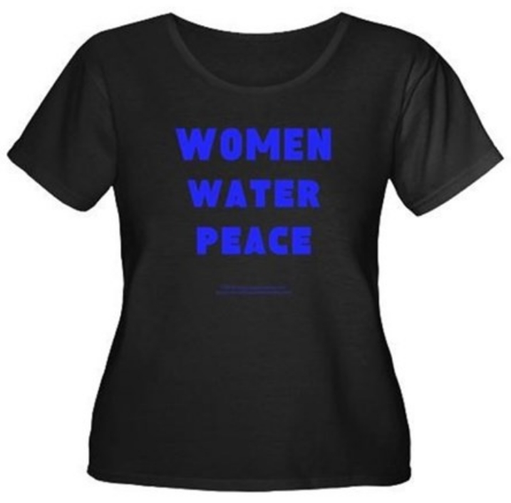 Women, Water, Peace Large Blue theme design plus size women's t-shirt