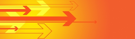 banner graphic of arrows in orange and warm tone colors